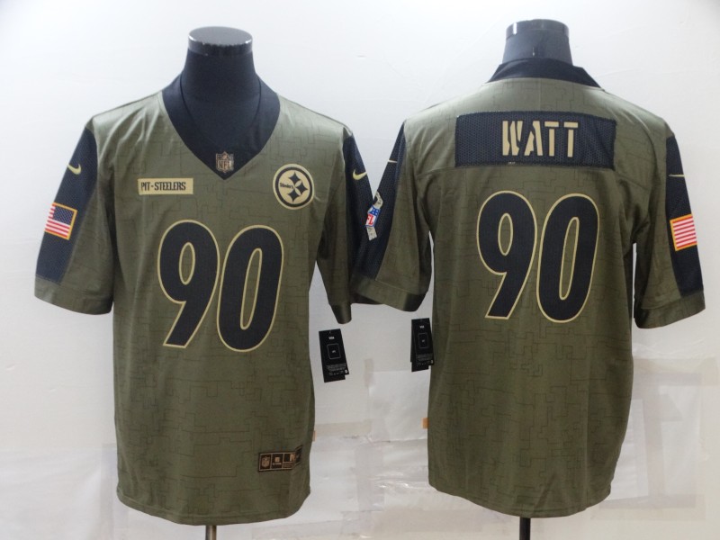 Men's Pittsburgh Steelers T.J. Watt #90 Brown Jersey